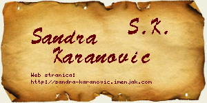 Sandra Karanović vizit kartica